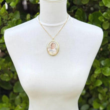 Lade das Bild in den Galerie-Viewer, Antique Gold Gilt Baby Boy Portrait Miniature Pendant Necklace. Victorian/Edwardian Hand-Painted Picture Pendant Locket & Period Chain