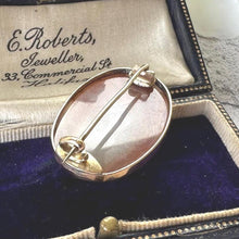 Load image into Gallery viewer, Antique Georgian 9ct Rose Gold Scottish Banded Carnelian Brooch. Alternative Lapel/Cravat/Stock Pin. Victorian Scottish Pebble Jewelry