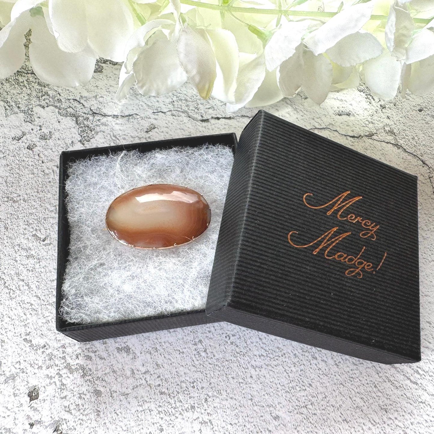 Antique Georgian 9ct Rose Gold Scottish Banded Carnelian Brooch. Alternative Lapel/Cravat/Stock Pin. Victorian Scottish Pebble Jewelry