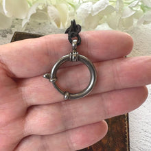 Load image into Gallery viewer, Victorian Horse Hair Watch Chain: Antique Hair Work Albertina with T-Bar & Large Spring Ring