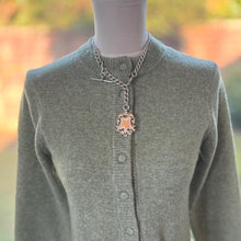 Load image into Gallery viewer, Antique Victorian Sterling Silver Albert Watch Chain/Necklace with Gold Shield Fob