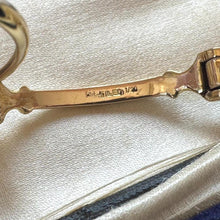 Load image into Gallery viewer, Antique 14ct Gold Filled French Blue Enamel Folding Lorgnette/Quizzing Glass In Original Case. Victorian Eyeglasses. Gold Magnifying Pendant