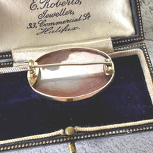 Load image into Gallery viewer, Antique Georgian 9ct Rose Gold Scottish Banded Carnelian Brooch. Alternative Lapel/Cravat/Stock Pin. Victorian Scottish Pebble Jewelry