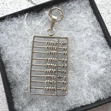 Load image into Gallery viewer, Antique Art Deco Silver Abacus Breloque Pendant. Sterling Silver Chinese Suanpan Watch Chain Fob. Symbolic Wealth & Wisdom Amulet Pendant
