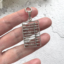 Load image into Gallery viewer, Antique Art Deco Silver Abacus Breloque Pendant. Sterling Silver Chinese Suanpan Watch Chain Fob. Symbolic Wealth & Wisdom Amulet Pendant