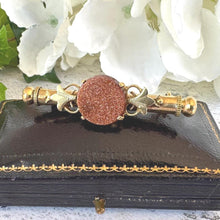 Load image into Gallery viewer, Victorian Goldstone German Nanny Brooch - Novelty Sewing Etui - Seamstress Jewellery - Antique Needle Case
