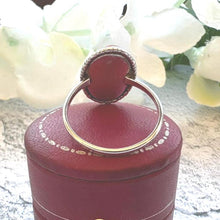 Cargar imagen en el visor de la galería, Art Deco Coral Daisy Ring: Sterling Silver Thomas Mott England, Size O-1/2 / 7.5