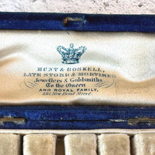 Cargar imagen en el visor de la galería, Rare Antique Victorian Blue Multiple Ring Box: Royal Jewellers Hunt & Roskell, Late Storr and Mortimer, London