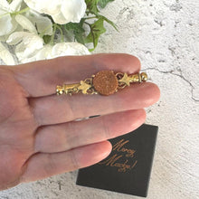 Load image into Gallery viewer, Victorian Goldstone German Nanny Brooch - Novelty Sewing Etui - Seamstress Jewellery - Antique Needle Case