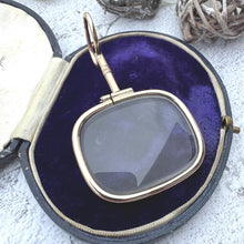 Load image into Gallery viewer, Antique Georgian Magnifying Glass Pendant: 9ct Gold Regency Era Quizzing Glass