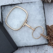 Load image into Gallery viewer, Antique Georgian Magnifying Glass Pendant: 9ct Gold Regency Era Quizzing Glass
