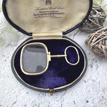 Load image into Gallery viewer, Antique Georgian Magnifying Glass Pendant: 9ct Gold Regency Era Quizzing Glass