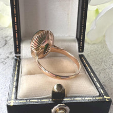 Load image into Gallery viewer, Vintage 14ct Gold Jade Ring: Apple Green Jade Cabochon Neoclassical Ring, Size P/7.5