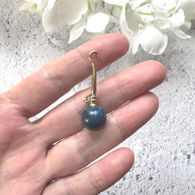 Load image into Gallery viewer, Antique Victorian Lapis Lazuli Novelty Miniature Button Hook Pendant Charm