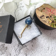 Load image into Gallery viewer, Antique Victorian Lapis Lazuli Novelty Miniature Button Hook Pendant Charm