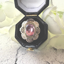 Load image into Gallery viewer, Georgian Foiled Rock Crystal & Enamel Ring : Antique Gold, Silver Neo-Renaissance Flower Ring