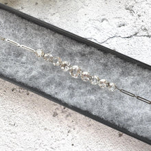 Load image into Gallery viewer, Antique 20ct White Zircon Sterling Silver Bracelet: Art Deco, Natural Gemstone Riviere