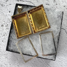 Carica l'immagine nel visualizzatore di Gallery, Antique Victorian Sterling Silver Large Book Locket Pendant: 1879 Hallmarks