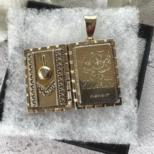Carica l'immagine nel visualizzatore di Gallery, Antique Victorian Sterling Silver Large Book Locket Pendant: 1879 Hallmarks