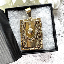 Carica l'immagine nel visualizzatore di Gallery, Antique Victorian Sterling Silver Large Book Locket Pendant: 1879 Hallmarks