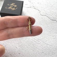 Load image into Gallery viewer, Georgian 18ct Gold Ratchet Pocket Watch Key: Antique Miniature Key Novelty Pendant/Charm/Fob