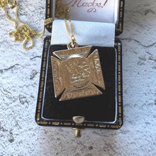Load image into Gallery viewer, Antique Victorian 9ct Gold Engraved Maltese Cross Hidden Locket Pendant: Optional Chain