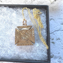 Load image into Gallery viewer, Victorian 9ct Gold Engraved Maltese Cross Hidden Locket Pendant