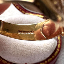 Load image into Gallery viewer, Vintage 9ct Yellow Gold Wide Buckle Ring: Art Nouveau Style Floral Engraved Band, Size O/7.25