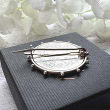 Cargar imagen en el visor de la galería, Antique Sterling Silver Queen Victoria Large Coin Brooch: 1887 Jubilee Full Crown Lapel Pin