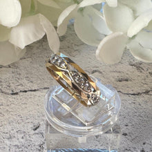 Load image into Gallery viewer, Vintage 1963 9ct Two-Tone Gold & Diamond Eternity Band Ring: Size N-1/2, US 7