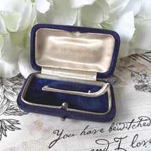 Load image into Gallery viewer, Antique Sterling Silver Hockey Stick Figural Brooch: Boxed Charles Horner Lapel Pin, Chester 1911