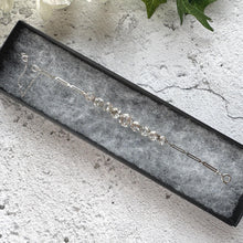 Load image into Gallery viewer, Antique 20ct White Zircon Sterling Silver Bracelet: Art Deco, Natural Gemstone Riviere