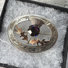 Load image into Gallery viewer, Vintage 9ct Rose Gold & Silver Scottish Thistle Brooch : Ward Brothers, Edinburgh 1960