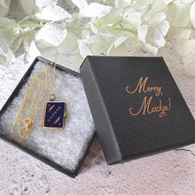 Carica l'immagine nel visualizzatore di Gallery, Antique Edwardian Miniature Brass & Enamel Photo Book Charm OXFORD: Novelty Pendant and Chain