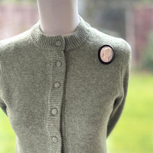 Load image into Gallery viewer, Antique Victorian Carved Coral Cameo Whitby Jet Brooch