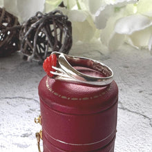 Load image into Gallery viewer, Antique Art Deco Carved Coral Rose Belcher Ring: 1920's Chinese Export, Size N/ 6-3/4