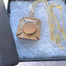 Load image into Gallery viewer, Victorian 9ct Gold Engraved Maltese Cross Hidden Locket Pendant