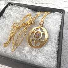 Load image into Gallery viewer, Antique Victorian 18ct Gold & Ruby Pendant: Optional 20" Gold Chain