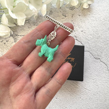 Load image into Gallery viewer, Antique Art Deco Sterling Silver & Celluloid Scottie Dog Lapel Pin: Charles Horner Attributed