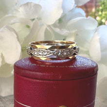 Load image into Gallery viewer, Vintage 1963 9ct Two-Tone Gold & Diamond Eternity Band Ring: Size N-1/2, US 7