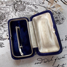 Load image into Gallery viewer, Antique Sterling Silver Hockey Stick Figural Brooch: Boxed Charles Horner Lapel Pin, Chester 1911
