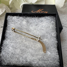 Load image into Gallery viewer, Antique Sterling Silver Hockey Stick Figural Brooch: Boxed Charles Horner Lapel Pin, Chester 1911