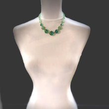 Load image into Gallery viewer, Rare Antique Uranium Glass Statement Necklace – Victorian Vaseline Glass Beads – Collectible Glowing Jewellery