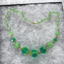 Load image into Gallery viewer, Rare Antique Uranium Glass Statement Necklace – Victorian Vaseline Glass Beads – Collectible Glowing Jewellery