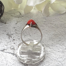 Load image into Gallery viewer, Antique Art Deco Carved Coral Rose Belcher Ring: 1920's Chinese Export, Size N/ 6-3/4
