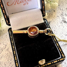 Lade das Bild in den Galerie-Viewer, Antique Victorian 9ct Gold Scottish Citrine & Bloodstone Watch Key Pendant Charm: Optional Chain
