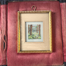Load image into Gallery viewer, Antique French Gilt Minature Landscape Painting In Original Moseley Ware Fitted Cabinet Case