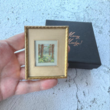 Load image into Gallery viewer, Antique French Gilt Minature Landscape Painting In Original Moseley Ware Fitted Cabinet Case