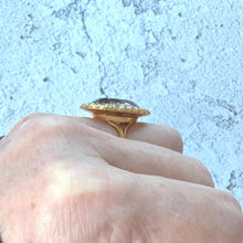 画像をギャラリービューアに読み込む, Antique Victorian 9ct Gold Huge Amethyst & Pearl Cluster Ring