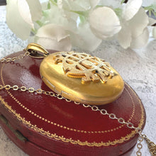 Load image into Gallery viewer, Victorian AEI Mourning Locket, Eternal Love Amity Eternity Infinity. Antique 18ct Gold Vermeil Memorial Pendant